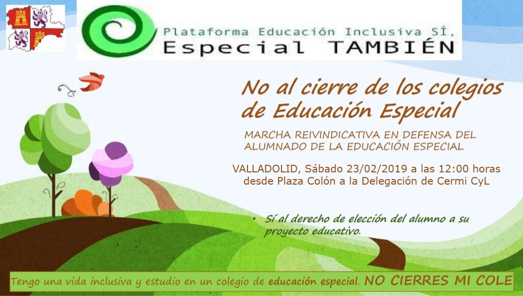 CONVOCATORIA MANIFESTACIÓN Sábado 23 de febrero “Plataforma Educación Inclusiva SÍ, Especial TAMBIÉN”