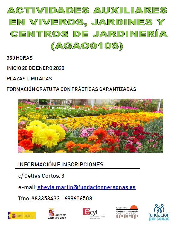 Actividades auxiliares en viveros, jardines y centros de jardinería
